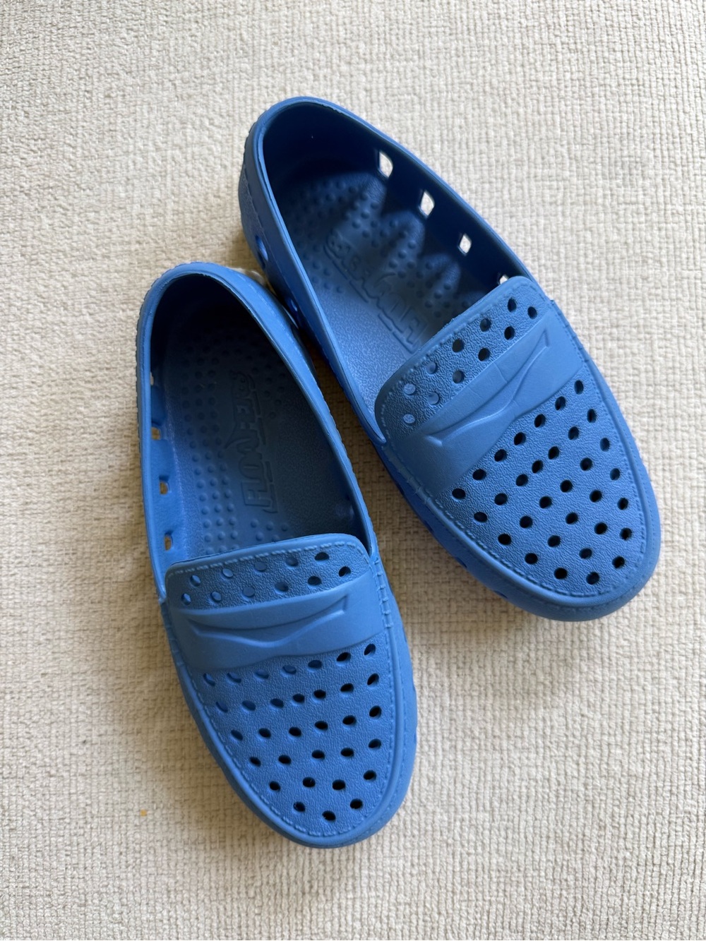 Floafers Blue Perforated Slip-On Loafers Boys 11c Rubber Comfort Casual